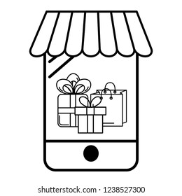 ecommerce online store cartoon