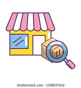 ecommerce online store cartoon