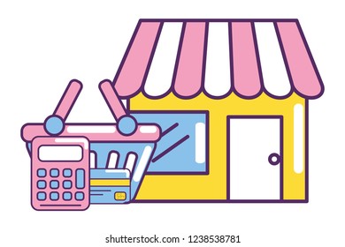 ecommerce online store cartoon