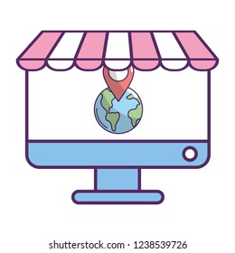 ecommerce online store cartoon