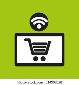 e-commerce online wifi icon vector illustration eps 10