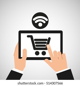 e-commerce online wifi icon vector illustration eps 10