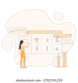 Design de conceito de otimização na página do e-commerce para classificação e crescimento de sites