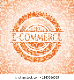 e-commerce orange mosaic emblem