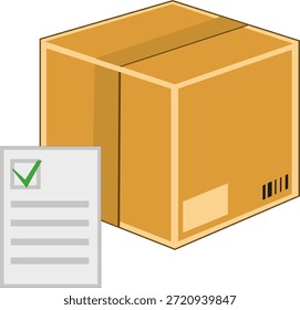 Ecommerce Order Checked Shipping Box Icon