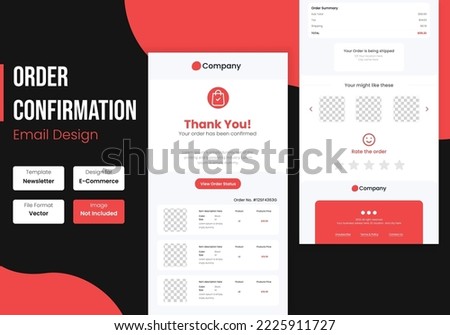 E-commerce order confirmation email template design