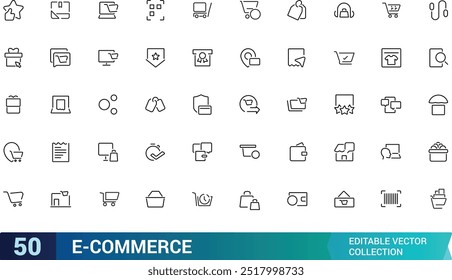 E-commerce outline icon set, online shopping and delivery elements - minimal thin line web icon set. Outline icons collection. editabale stroke icons.