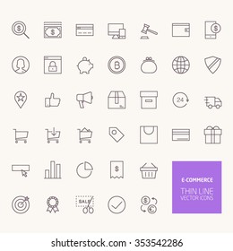 E-commerce Outline Icons for web and mobile apps