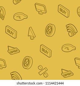 E-commerce outline isometric pattern