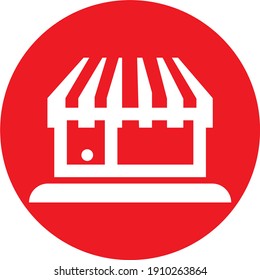 E-commerce. Outline web icon.red Color mark. Sign for the shop.