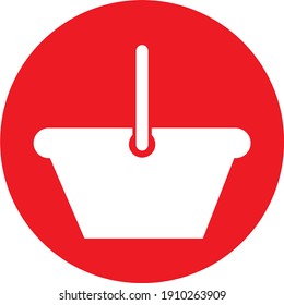 E-commerce. Outline web icon.red Color mark. Sign for the shop.