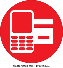 E-commerce. Outline web icon.red Color mark. Sign for the shop.