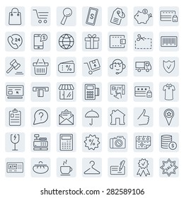 E-commerce. Outline web icons set