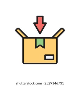 Ilustración vectorial de icono de empaquetado de comercio electrónico