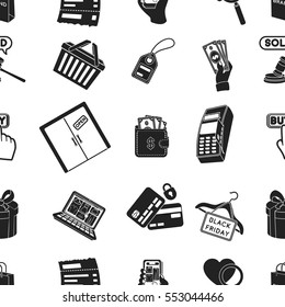 E-commerce pattern icons in black style. Big collection of e-commerce vector symbol stock illustration