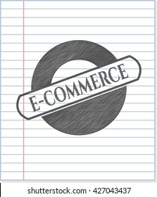 e-commerce pencil strokes emblem