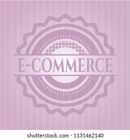e-commerce pink emblem. Retro