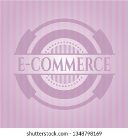 e-commerce pink emblem. Retro