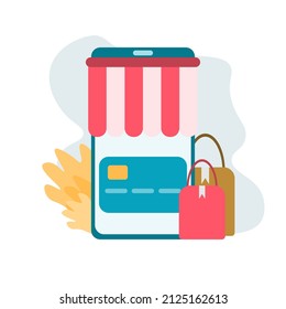 E-commerce Platform Abstract Concept Vector Illustration. Online Shopping, Smart Retail, Discount And Loyalty Card, Digital Product Catalog, Goods Delivery, Concept Store Abstract Metaphor.