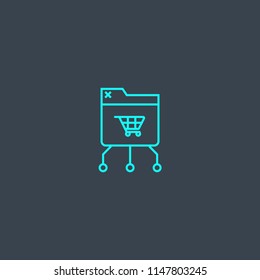 eCommerce platform concept blue line icon. Simple thin element on dark background. eCommerce platform concept outline symbol design from eCommerce set. Can be used for web and mobile UI/UX