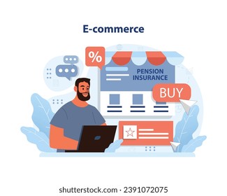 E-commerce Platform Dynamics. A satisfied shopper utilizes online deals, symbolizing the ease and convenience of modern digital purchasing. Flat vector illustration.