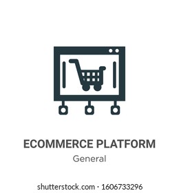 Ecommerce platform glyph icon vector on white background. Flat vector ecommerce platform icon symbol sign from modern general collection for mobile concept and web apps design.
