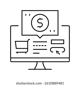 ecommerce platform line icon vector. ecommerce platform sign. isolated contour symbol black illustration