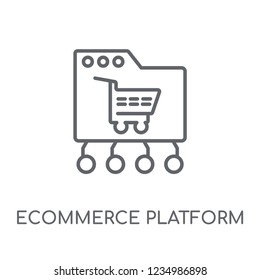 ecommerce platform linear icon. Modern outline ecommerce platform logo concept on white background from General collection. Suitable for use on web apps, mobile apps and print media.