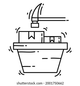 E-commerce pre order. hand drawn icon set, outline black, doodle icon, vector icon design.
