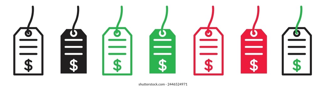 Icono de etiqueta de Precio de comercio electrónico para ventas minoristas en línea y ofertas de descuento