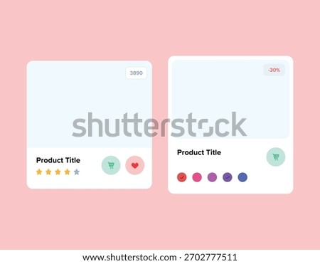 E-commerce Product Card Variations illustration vector
