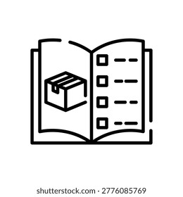 Ecommerce Product Catalog Book Icon for Mobile App and Web Design. Vector Illustration, eps10.