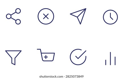 E-commerce product category line icon set,Digital payment and banking line icon set