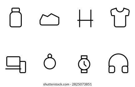 E-commerce product category line icon set,Digital payment and banking line icon set
