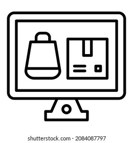 Imagen vectorial de icono Productos de comercio de ECommerce. También se puede usar para aplicaciones web, aplicaciones móviles y medios impresos.