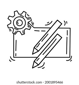 E-commerce project icon. hand drawn icon set, outline black, doodle icon, vector icon design.