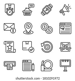 Ecommerce and Promotion Line Icons Set 