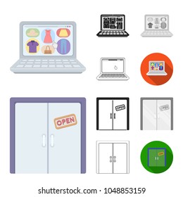 E-commerce, Purchase and sale cartoon,black,flat,monochrome,outline icons in set collection for design. Trade and finance vector symbol stock web illustration.