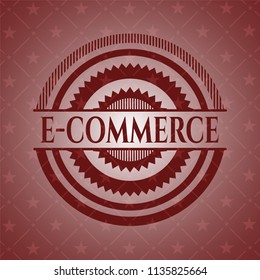 e-commerce realistic red emblem