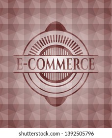 e-commerce red geometric pattern emblem. Seamless.