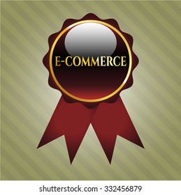 e-commerce red ribbon, emblem or badge