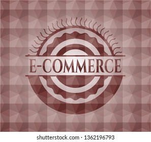 e-commerce red seamless badge with geometric pattern.