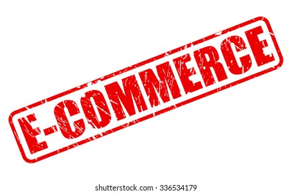 E-COMMERCE red stamp text on white