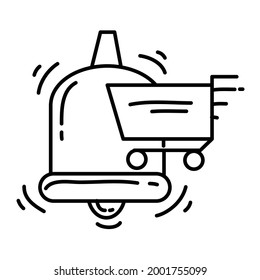 Ecommerce reminder. hand drawn icon set, outline black, doodle icon, vector icon design.