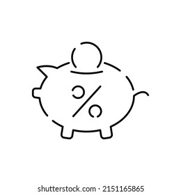 E-commerce, retail, shopping thin line vector icons. On-line shop, auction gavel, coupons, airmail, courier, goods and money signs. Discount and sale or mall season. Moneybox coin and pig