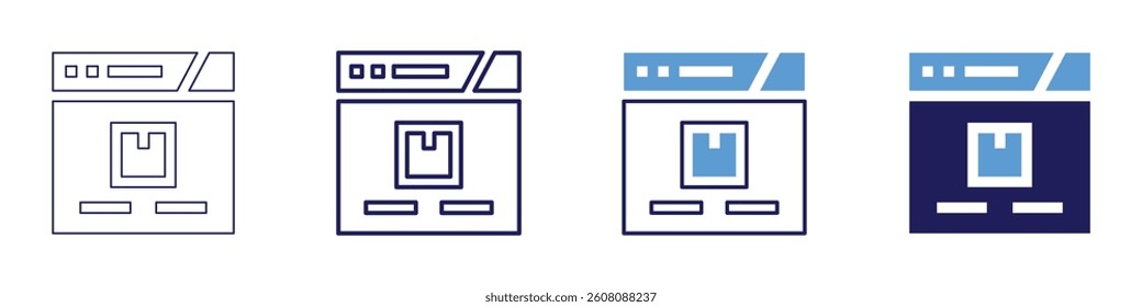 Ecommerce retargeting icon in 4 different styles. Thin Line, Line, Bold Line, Duotone. Duotone style. Editable stroke.