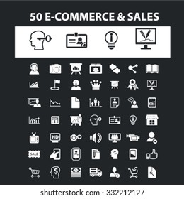 iconos de comercio electrónico y ventas, indicadores vectores establecidos para móviles, sitios web, infografías 