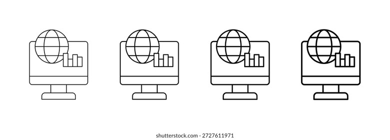 Vector de los iconos de las ventas del comercio electrónico fijado en diverso estilo de la línea del movimiento