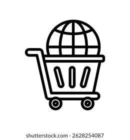 Ecommerce Sales Vector Lineal Icon On White Background.