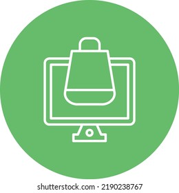 ECommerce Screen line circle icon vector image. Can also be used for web apps, mobile apps and print media.